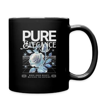 Pure & Elegance – Futuristische Rose - Tasse einfarbig - Schwarz - Rechts
