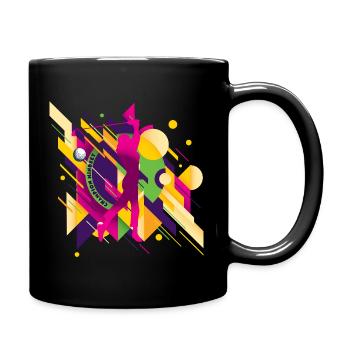 Golf & Kunst ⛳ Abstrakte Golferin in Pink - Tasse einfarbig - Schwarz - Rechts