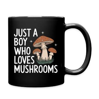 Pilz Pilze Funghi Champignon - Tasse einfarbig - Schwarz - Rechts