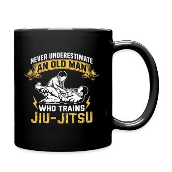 Ne sous-estimez jamais le vieil homme qui entraîne le Jiu Jitsu - Mug uni - noir - Droite