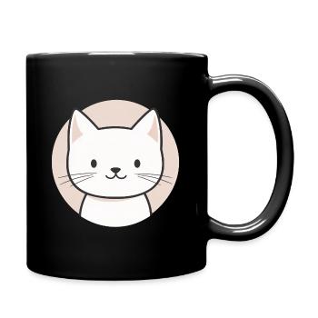 Katzenporträt, Katzenliebhaber, kawaii - Tasse einfarbig - Schwarz - Rechts