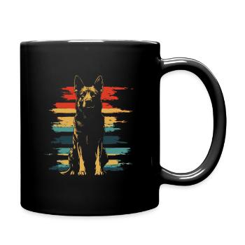 German Shepherd Vintage - Full Colour Mug - black - Right