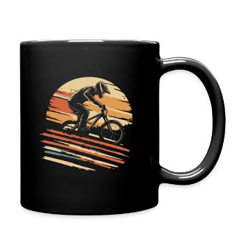 Downhill Mountain Biking Downhill Vintage - Full Colour Mug - black - Right