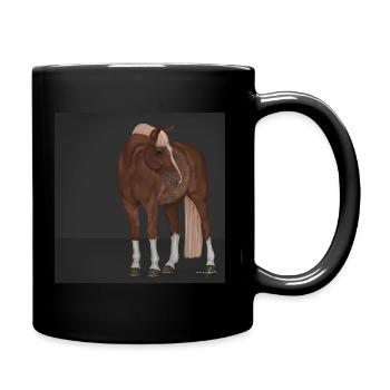 Rotes Pferd - Tasse einfarbig - Schwarz - Rechts