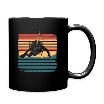 Plongée sous-marine Plongée Diving Diver Vintage - Mug uni - noir - Droite