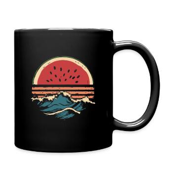 Watermelon Sea Beach Summer - Full Colour Mug - black - Right