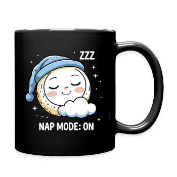 Nap Mode: On - Sleeping Moon - Full Colour Mug - black - Right