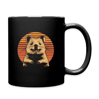 Laughing quokka vintage - Full Colour Mug - black - Right