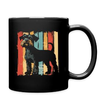 Schnauzer Dog Vintage - Full Colour Mug - black - Right