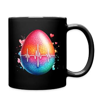 Easter Egg Heart - Full Colour Mug - black - Right