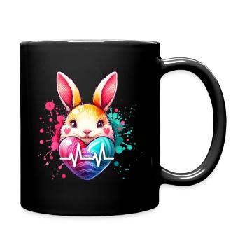 Heartbeat Easter Bunny - Full Colour Mug - black - Right