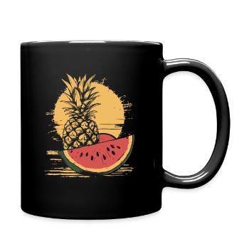 Pineapple and watermelon - Full Colour Mug - black - Right
