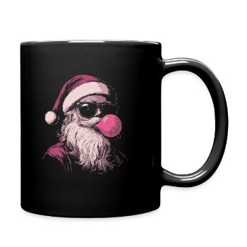 Santa Claus in sunglasses chewing gum - Full Colour Mug - black - Right