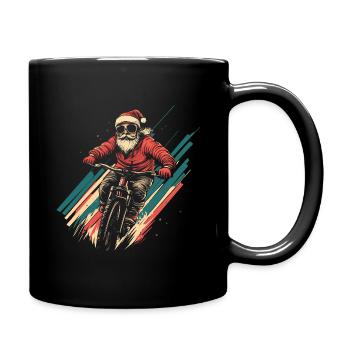 Père Noël avec des lunettes de soleil en VTT - Mug uni - noir - Droite