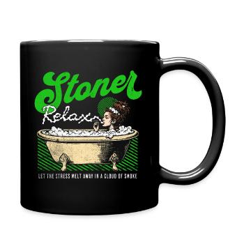 Femme Stoner Fumant de l’herbe – 420 Style Cannabis - Mug uni - noir - Droite
