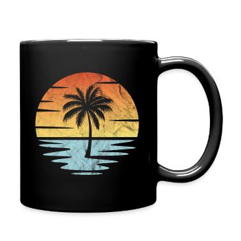 Plage Coucher de soleil - Mug uni - noir - Droite