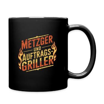 Metzger und Auftragsgriller - Tasse einfarbig - Schwarz - Rechts
