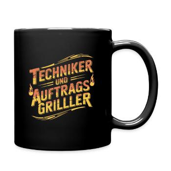 Techniker und Auftragsgriller - Tasse einfarbig - Schwarz - Rechts
