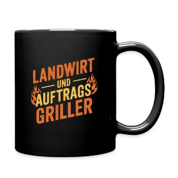 Landwirt und Auftragsgriller - Tasse einfarbig - Schwarz - Rechts