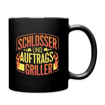 Schlosser und Auftragsgriller - Tasse einfarbig - Schwarz - Rechts