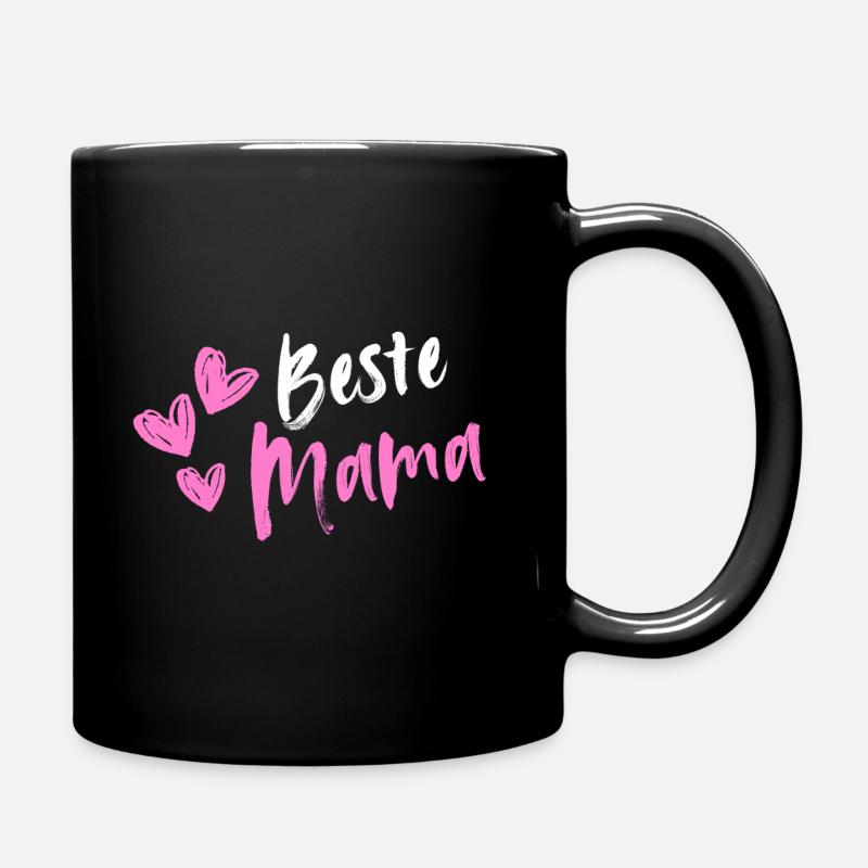 Beste MaMa Herzchen - Tasse einfarbig - Schwarz