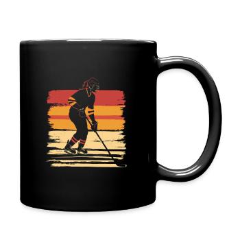 Hockey sur glace Joueuse de hockey sur glace - Mug uni - noir - Droite