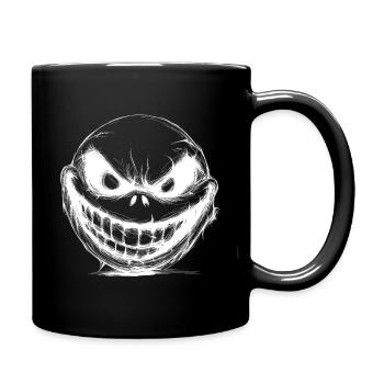 Visage d’Halloween effrayant avec des dents - Mug uni - noir - Droite