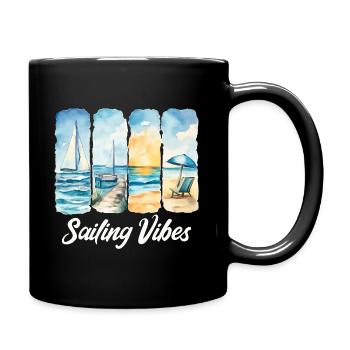 Sailing Vibes – Feel the Ocean - Full Colour Mug - black - Right
