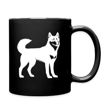 Husky White Vector Alaska Finland Dog - Full Colour Mug - black - Right