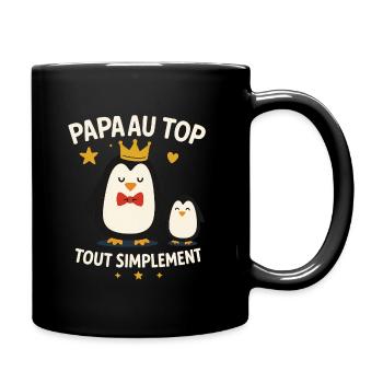 Papa au top idée cadeau fête des pères Noël - Mug uni - noir - Droite