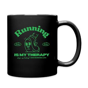 Retro Running Love - Tasse einfarbig - Schwarz - Rechts