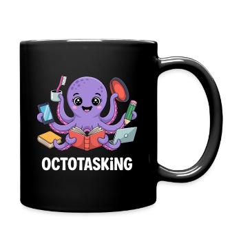Octotasking octopus en mode multitâche - Mug uni - noir - Droite
