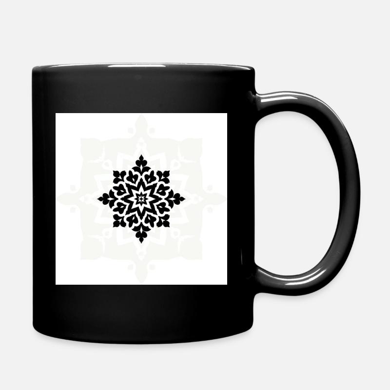 Kompliziertes schwarz-weißes Mandala-Muster - Tasse einfarbig - Schwarz