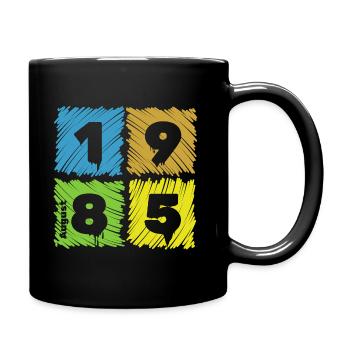 40. Geburtstag Farbige Patches since 08/1985 - Tasse einfarbig - Schwarz - Rechts