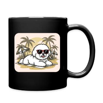 Summer Maltese with Sunglasses - Full Colour Mug - black - Right