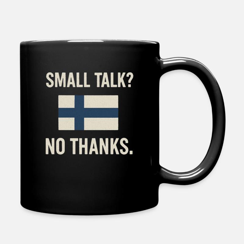 Finland Flag. Small talk - Full Colour Mug - black