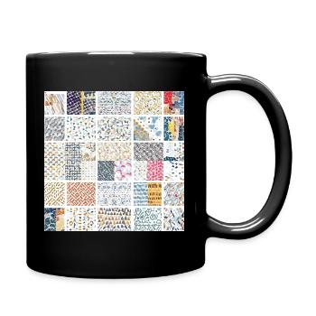 Abstract Mosaic Pattern Art Collection - Full Colour Mug - black - Right
