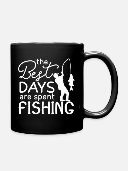 Citation de pêcheur Silhouette Design - Mug uni - noir