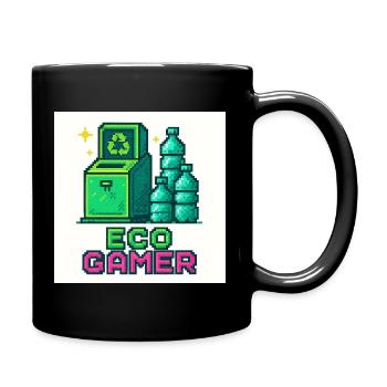 Pixel Eco Gamer Design - Tasse einfarbig - Schwarz - Rechts