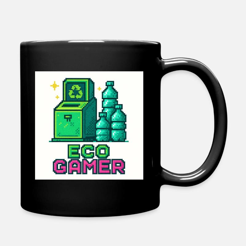 Pixel Eco Gamer Design - Full Colour Mug - black