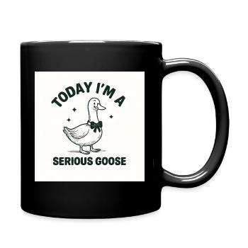 Ernsthafte Gans - Tasse einfarbig - Schwarz - Rechts