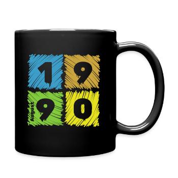 35. Écussons Geburtstag Farbige depuis 08/1990 - Mug uni - noir - Droite