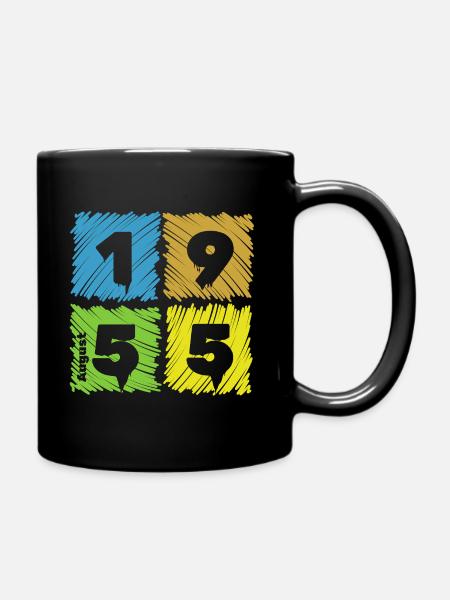 70. Geburtstag Farbige Patches since 08/1955 - Tasse einfarbig - Schwarz