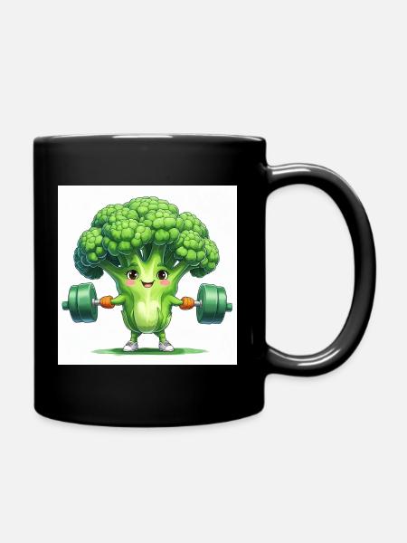 Brocoli fitness avec force musculaire - Mug uni - noir
