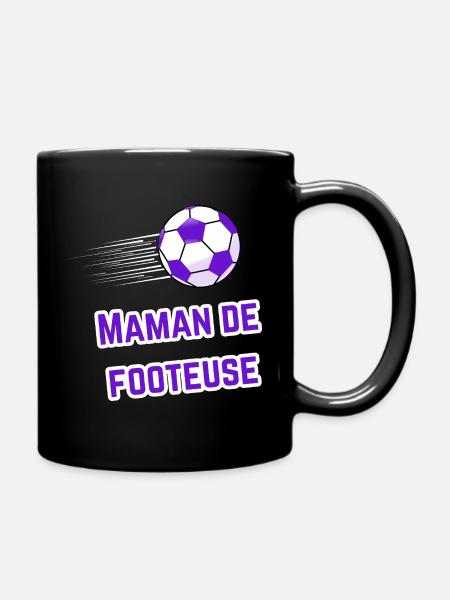 Tee-Shirt Maman Supporter Footeuse - Mug uni - noir