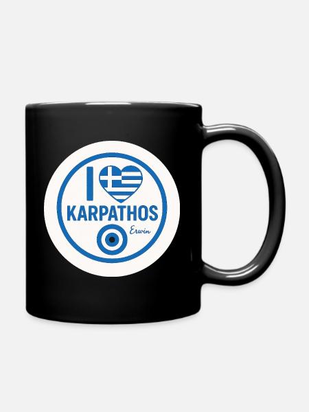 Karpathos Love - the popular motif - Full Colour Mug - black