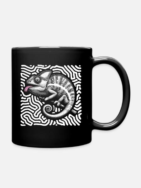 Caméléon art tribal pastel - Mug uni - noir