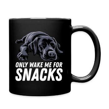 Black Labrador Dog Only Wake Me For Snacks - Full Colour Mug - black - Right