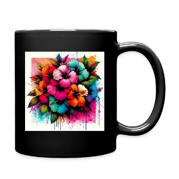 Hibiscus Flowers - Full Colour Mug - black - Right