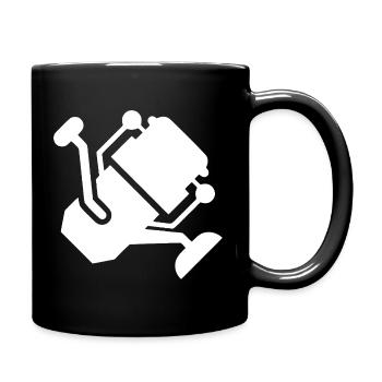 White Fishing Reel Silhouette - Full Colour Mug - black - Right